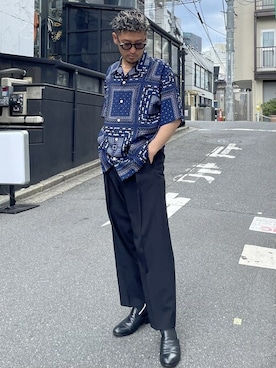 「N.HOOLYWOOD（N.ハリウッド）のアイテム（トップス）」を使った、STUDIOUS MENSさん（メンズ・173cm）の秋コーディネート