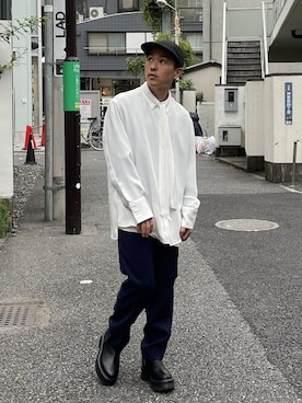 「LiNoH（リノー）のアイテム（その他シューズ）」を使った、STUDIOUS MENSさん（メンズ・158cm）の秋コーディネート