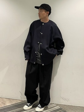 「THE RERACS（ザ・リラクス）のアイテム（その他アウター）」を使った、STUDIOUS MENSさん（メンズ・158cm）の秋コーディネート