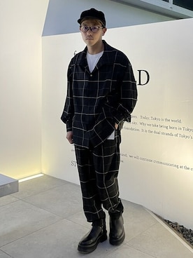 「CULLNI（クルニ）のアイテム（パンツ）」を使った、STUDIOUS MENSさん（メンズ・158cm）の秋コーディネート