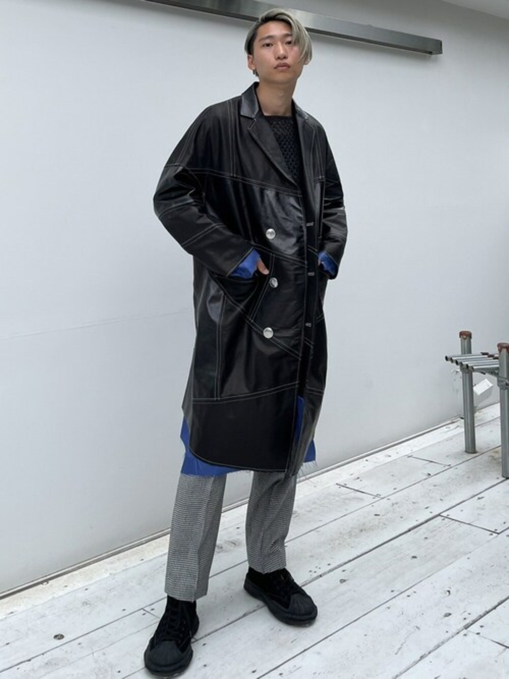 sulvam Assort leather patch work Coat