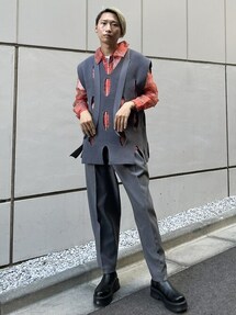 MASU（エムエーエスユー）の「ZIP-UP MARBLE BANDANA SHIRT（シャツ
