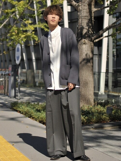 BATONER（バトナー）の「SOLID WOOL RIB CARDIGAN（ニット