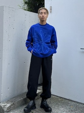 「LiNoH（リノー）のアイテム（スウェット）」を使った、STUDIOUS MENSさん（メンズ・168cm）の秋コーディネート