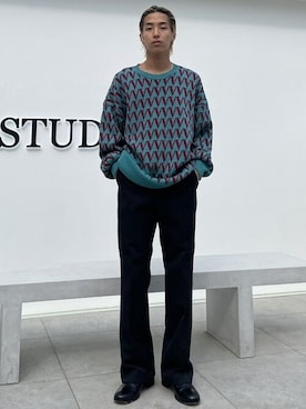 「SHAREEF（シャリーフ）のアイテム」を使った、STUDIOUS MENSさん（メンズ・168cm）の秋コーディネート