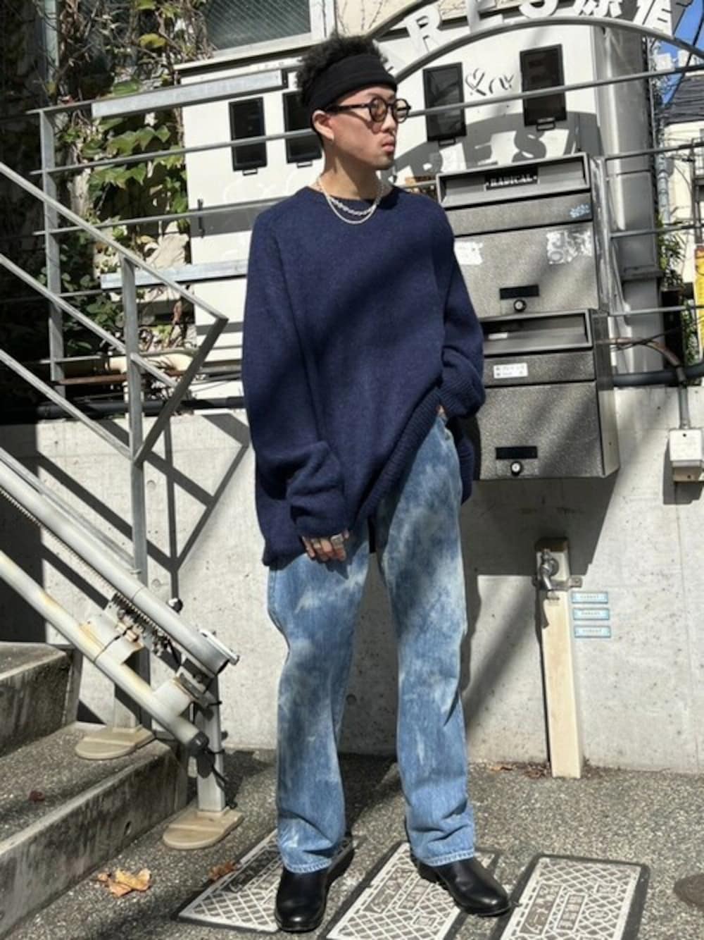 パンツ UNUSED BIO WASH BLEACH DENIM UNUSED / 13oz denim Sun faded pants-UNUSEDの通販EQUAL