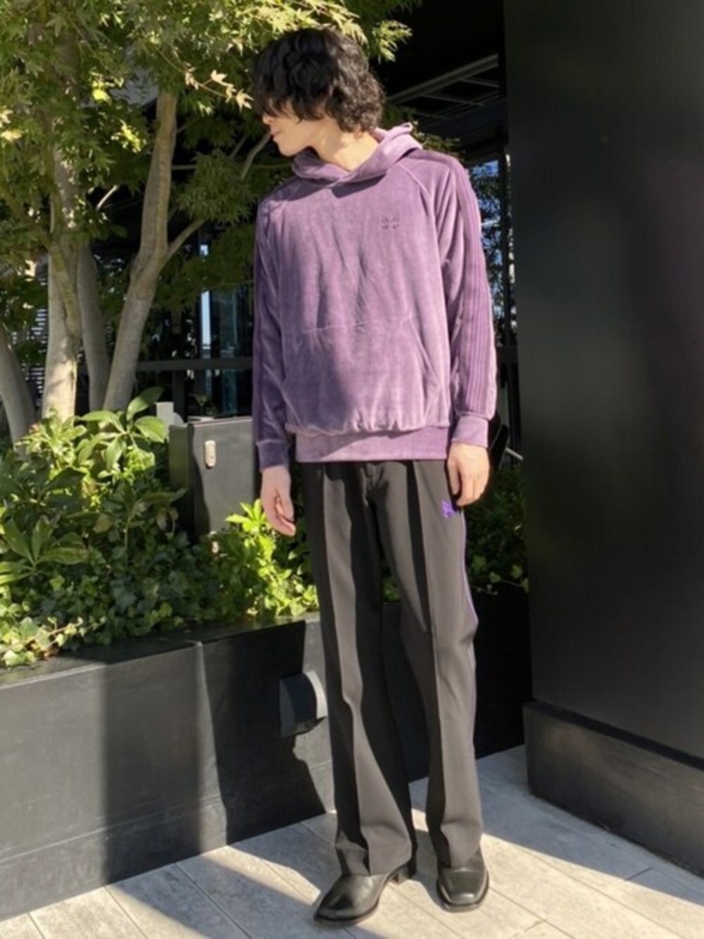 Needles track jacketネイビーパープル 上下Tシャツ3点セット Needles（ニードルス）の「Track Hoody - C/Pe Velour（Tシャツ