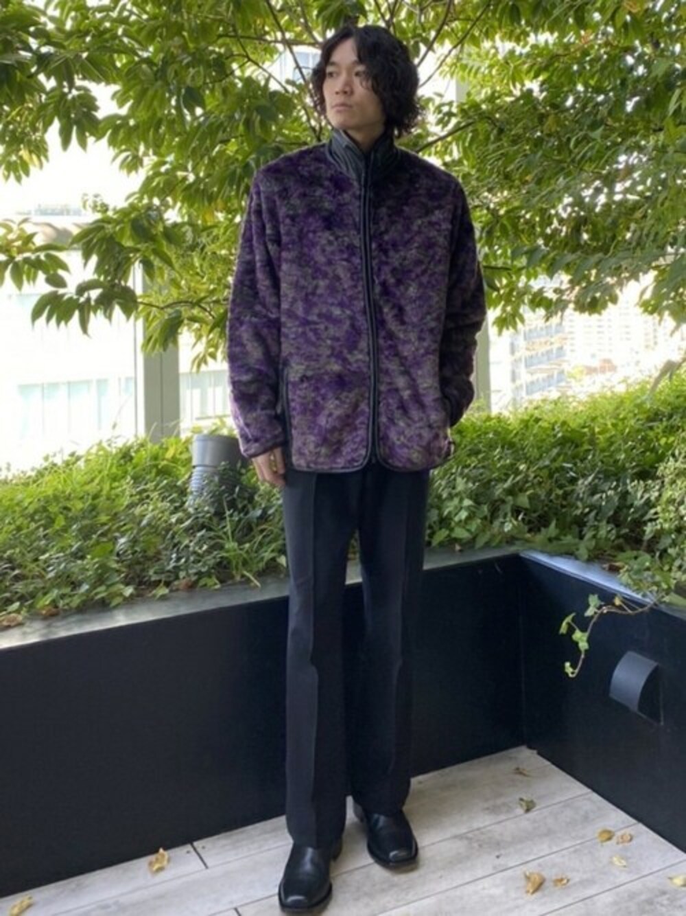 Fur Jacket - Faux Fur / Uneven Printed