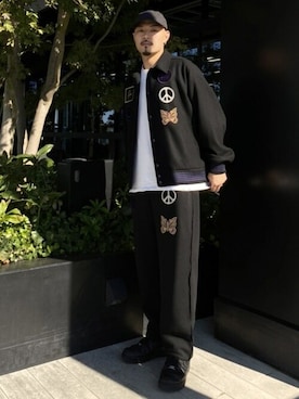 「Needles（ニードルス）のアイテム（その他アウター）」を使った、STUDIOUS MENSさん（メンズ・168cm）の秋コーディネート