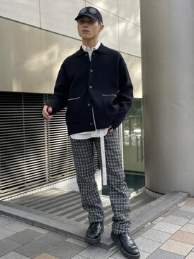 「LiNoH（リノー）のアイテム（トップス）」を使った、STUDIOUS MENSさん（メンズ・167cm）の秋コーディネート