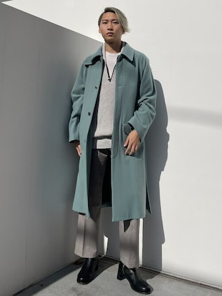 ジャケット・アウター Lamb Wool Melton Balmacaan Riders Coat Kurni CULLNI Lamb Wool Melton Balmacaan Riders Coat Long