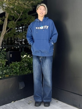 「9090（ナインティナインティ）のアイテム（その他アウター）」を使った、STUDIOUS MENSさん（メンズ・181cm）の秋コーディネート