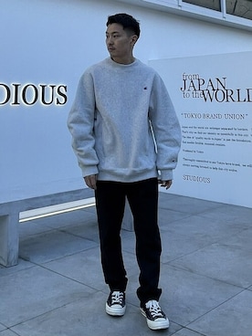 「N.HOOLYWOOD（N.ハリウッド）のアイテム（トップス）」を使った、STUDIOUS MENSさん（メンズ・158cm）の冬コーディネート