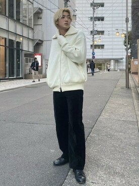 「LiNoH（リノー）のアイテム」を使った、STUDIOUS MENSさん（メンズ・170cm）の冬コーディネート