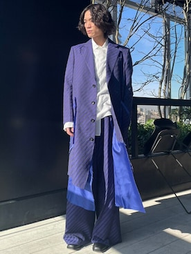 「sulvam（サルバム）のアイテム（スラックス）」を使った、STUDIOUS MENSさん（メンズ・175cm）の冬コーディネート