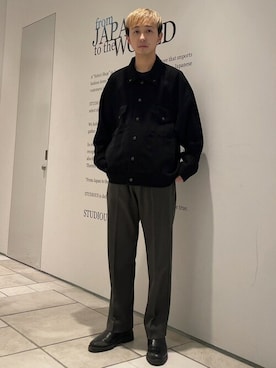 「N.HOOLYWOOD（N.ハリウッド）のアイテム」を使った、STUDIOUS MENSさん（メンズ・165cm）の冬コーディネート