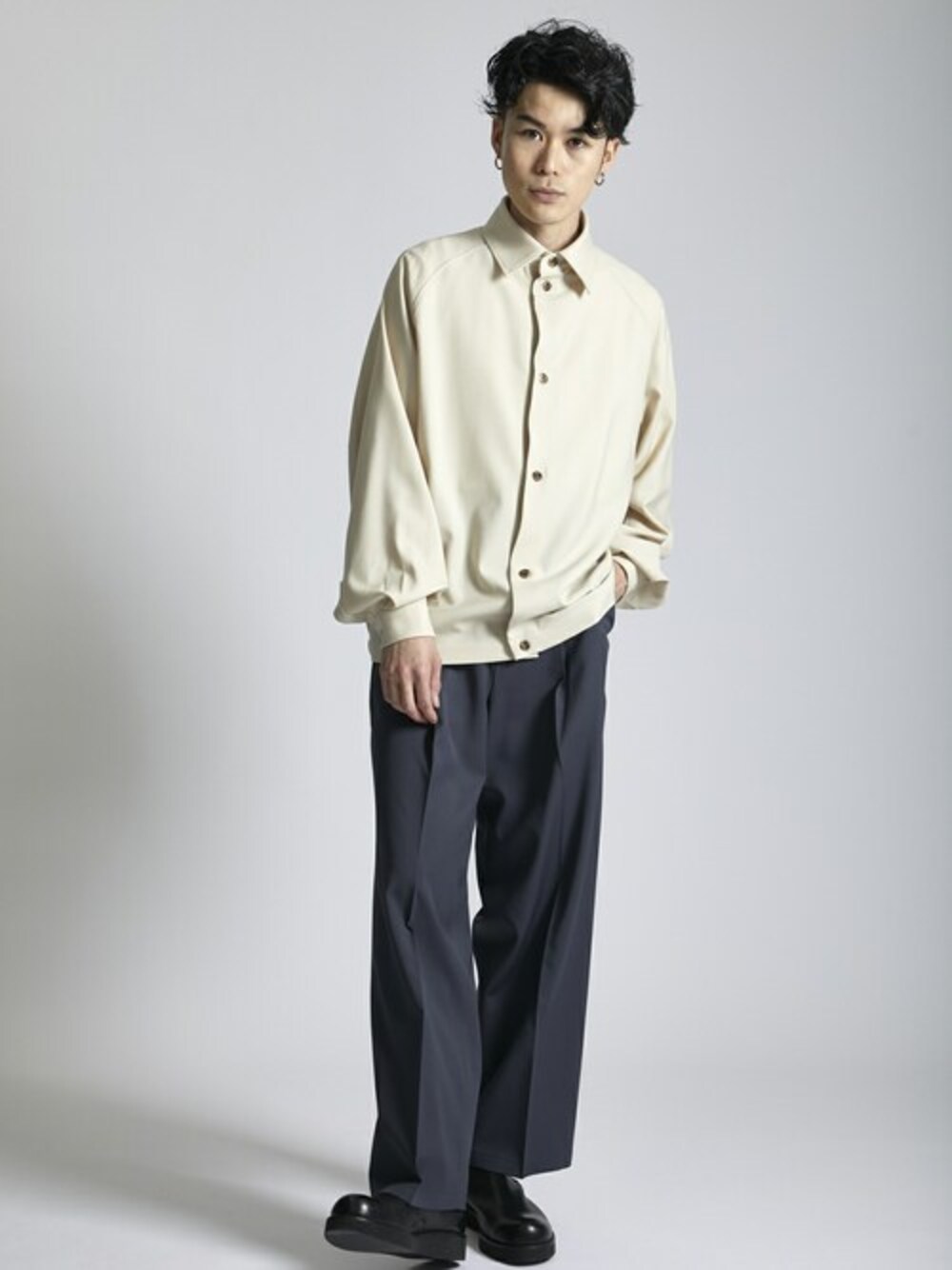 【美品】THE RERACS ザリラクス　バルカラーシャツ THE RERACS│ザ・リラクス / RERACS BALLOON SHIRT(GREGE)