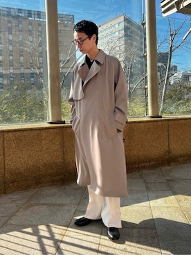 「LiNoH（リノー）のアイテム（パンツ）」を使った、STUDIOUS MENSさん（メンズ・175cm）の春コーディネート