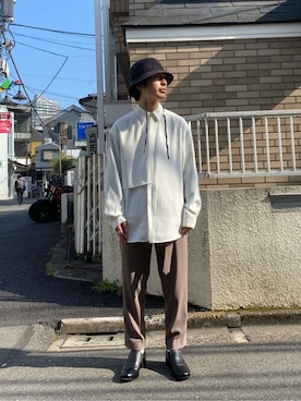 「LiNoH（リノー）のアイテム」を使った、STUDIOUS MENSさん（メンズ・169cm）の春コーディネート