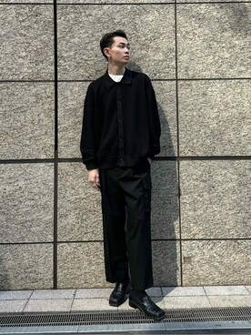 「LiNoH（リノー）のアイテム（パンツ）」を使った、STUDIOUS MENSさん（メンズ・181cm）の春コーディネート