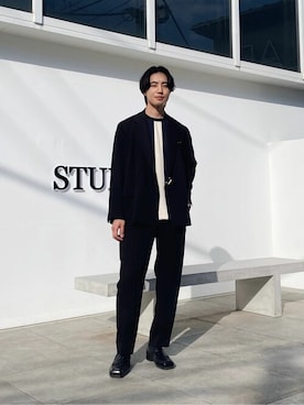 「CULLNI（クルニ）のアイテム（ジャケット/アウター）」を使った、STUDIOUS MENSさん（メンズ・178cm）の春コーディネート