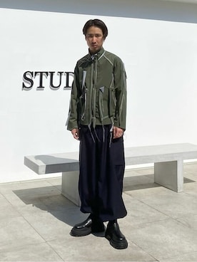 「LiNoH（リノー）のアイテム」を使った、STUDIOUS MENSさん（メンズ・169cm）の春コーディネート
