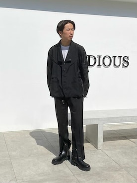 「LiNoH（リノー）のアイテム」を使った、STUDIOUS MENSさん（メンズ・169cm）の春コーディネート