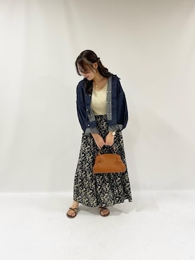 「アイテム（デニムジャケット）」を使った、tamamiさん（レディース・156cm）の夏コーディネート