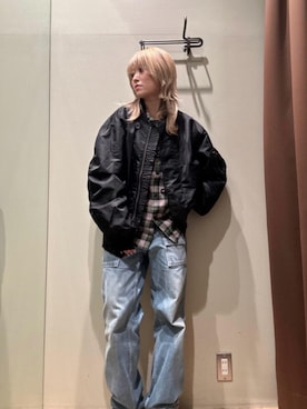 「シャツ 」｜「アイテム（ブルゾン）」を使った、NANAMIさん（レディース・160cm）の秋コーディネート