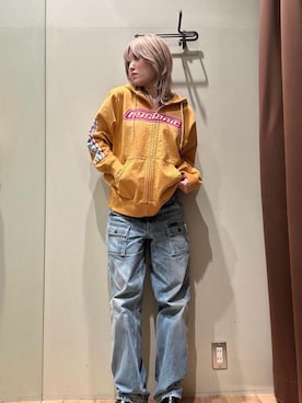 HYSTERIC GLAMOUR イエローパーカー ヒステリックグラマー HYS BEAR ヒスベア ロゴ パーカー 蛍光