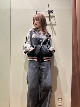 「ワイドパンツ 」｜「アイテム（ジャケット/アウター）」を使った、NANAMIさん（レディース・160cm）の冬コーディネート