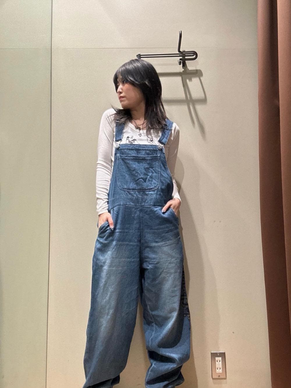 デニム生地✭ロングトップス★万能サロペット✭年中使えるお洒落コーデ レディース 大人 上品 大きいサイズ LL 3L お洒落デニムの