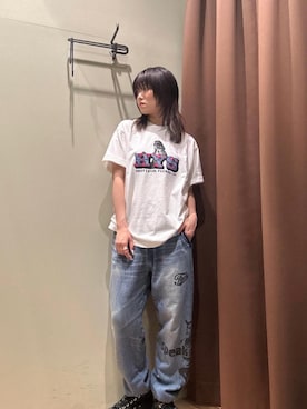 「アイテム（スウェットパンツ、ブルー系）」を使った、NANAMIさん（レディース・160cm）の夏コーディネート