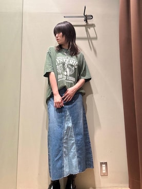 「HYSTERIC GLAMOUR（ヒステリックグラマー）のLADYLAND ACADEMY Tシャツ（Tシャツ/カットソー）」を使った、NANAMIさん（レディース・160cm）の夏コーディネート