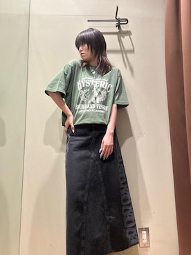 「HYSTERIC GLAMOUR（ヒステリックグラマー）のLADYLAND ACADEMY Tシャツ（Tシャツ/カットソー）」を使った、NANAMIさん（レディース・160cm）の夏コーディネート