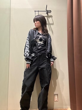 「アイテム（カーゴパンツ）」を使った、NANAMIさん（レディース・160cm）の夏コーディネート