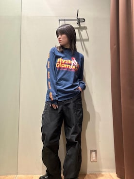 「アイテム（カーゴパンツ）」を使った、NANAMIさん（レディース・160cm）の夏コーディネート