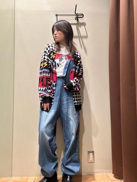 「アイテム（つなぎ/オールインワン）」を使った、NANAMIさん（レディース・160cm）の秋コーディネート