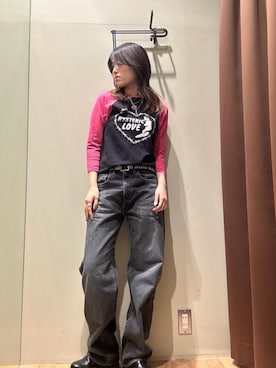 「ロック」｜「アイテム（トップス）」を使った、NANAMIさん（レディース・160cm）の秋コーディネート