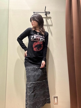 「ロック」｜「アイテム（トップス）」を使った、NANAMIさん（レディース・160cm）の秋コーディネート