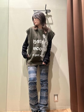 「ロック」｜「アイテム（トップス）」を使った、NANAMIさん（レディース・160cm）の秋コーディネート