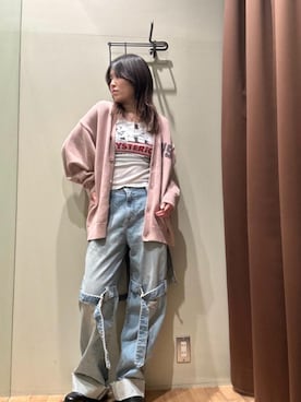 「ロック」｜「アイテム（トップス）」を使った、NANAMIさん（レディース・160cm）の秋コーディネート