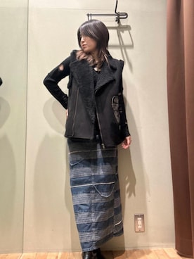 「HYSTERIC GLAMOUR（ヒステリックグラマー）のアイテム（ベスト）」を使った、NANAMIさん（レディース・160cm）の秋コーディネート