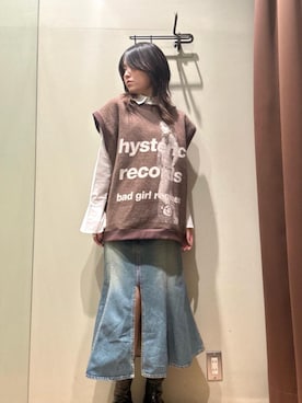 「HYSTERIC GLAMOUR（ヒステリックグラマー）のアイテム（ベスト）」を使った、NANAMIさん（レディース・160cm）の秋コーディネート