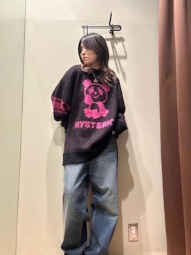 「HYSTERIC GLAMOUR（ヒステリックグラマー）のアイテム（デニムパンツ）」を使った、NANAMIさん（レディース・160cm）の秋コーディネート