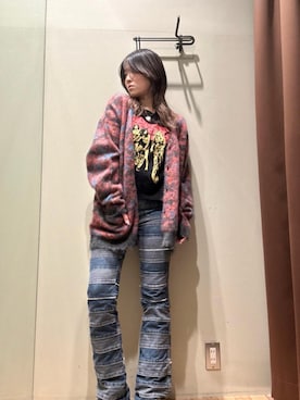 「アイテム（カーディガン/ボレロ、オレンジ系）」を使った、NANAMIさん（レディース・160cm）の秋コーディネート