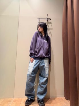「HYSTERIC GLAMOUR（ヒステリックグラマー）のSATANIC WOMAN ジャンパー（その他アウター、ブルー系）」を使った、NANAMIさん（レディース・160cm）の春コーディネート