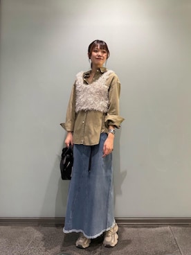 「アイテム（トートバッグ、ブラック系）」を使った、soraさん（レディース・167cm）の秋コーディネート