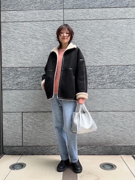 「寒い」｜「アイテム（ブルゾン）」を使った、soraさん（レディース・167cm）の秋コーディネート