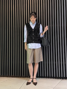 「le.coeur blanc（ルクールブラン）の3setソフトレザー調バッグ（ショルダーバッグ、ブラック系）」を使った、soraさん（レディース）の秋コーディネート